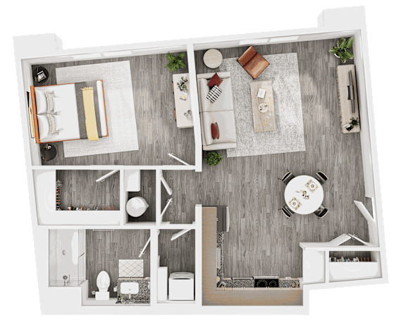 Oasis floor plan at Lucero Apartments, Phoenix