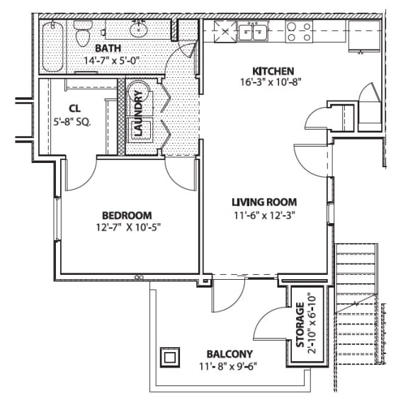 a floor plan of a house at Inspiration Apartments, Cottonwood, AZ 86326