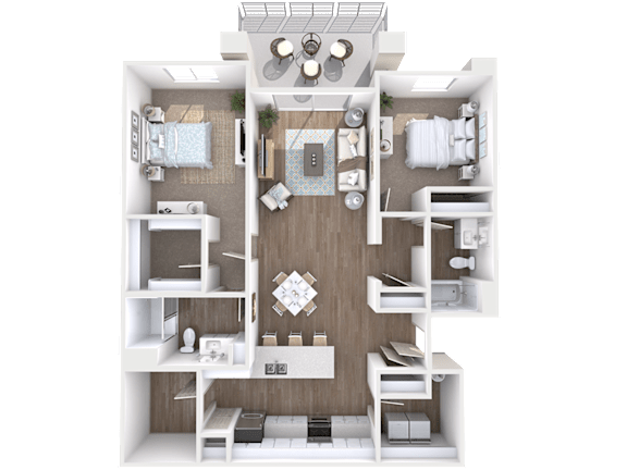 Unit B1 Floor Plan at Noria Robson Luxury Apartments, Chandler, Arizona