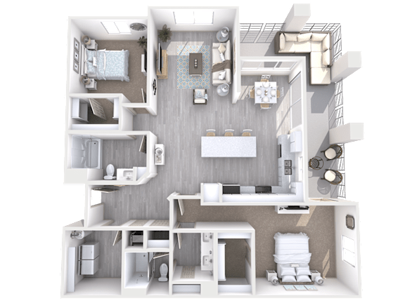 Unit B2 Floor Plan at Noria Robson Luxury Apartments, Chandler