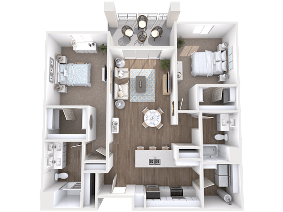 Unit B3 Floor Plan at Noria Robson Luxury Apartments, Chandler, 85286