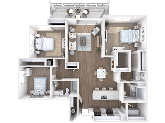Unit C2 Floor Plan at Noria Robson Luxury Apartments, Chandler, AZ, 85286