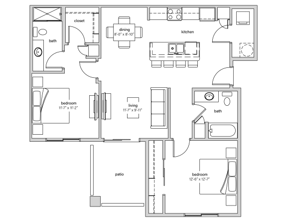 a floor plan of a house at Weylyn Luxury Apartments, Laveen, AZ