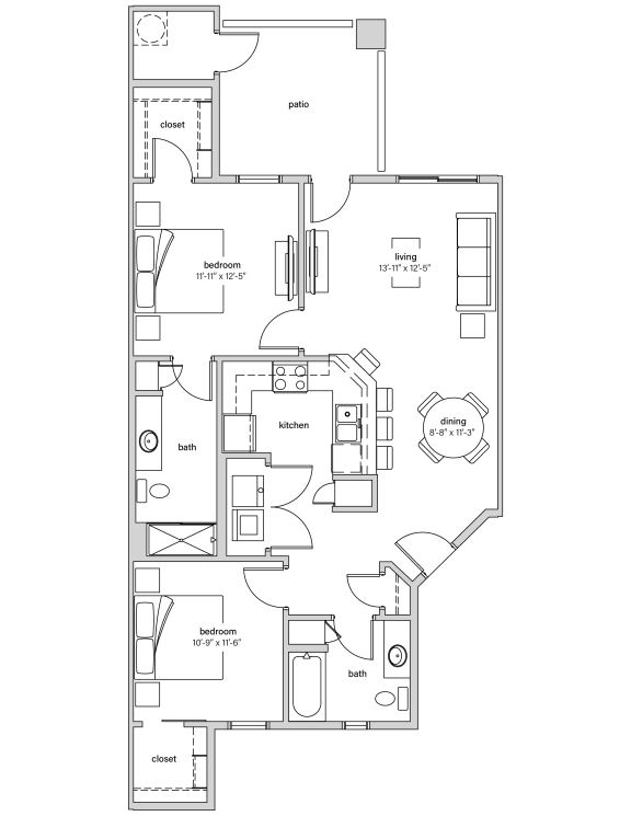 the floor plan of the residence at Weylyn Luxury Apartments, Laveen, 85339