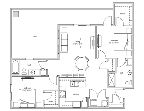 a floor plan of a house at Weylyn Luxury Apartments, Laveen Arizona