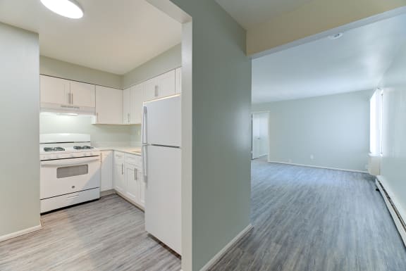 Kitchen And Hallway at Johnson Legacy Apartments, Wisconsin