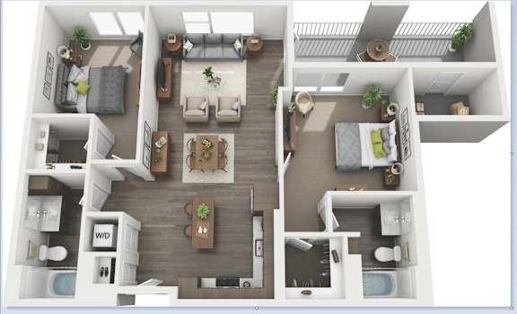 B2 floorplan at The Arbory Apartments