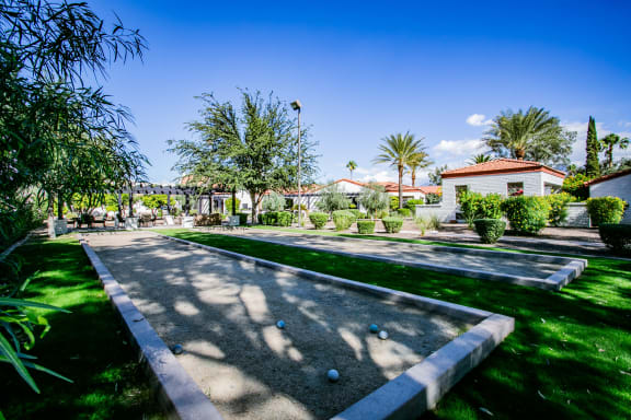a game of bocce ball in theat Luxury Apartments in Tucson, AZ
