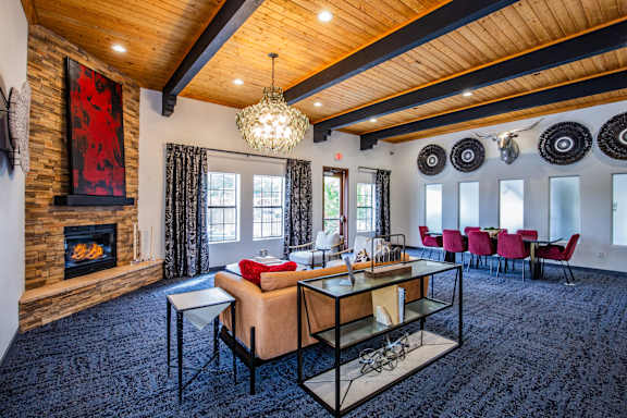 Remodeled clubhouse at apartments on airport rd
