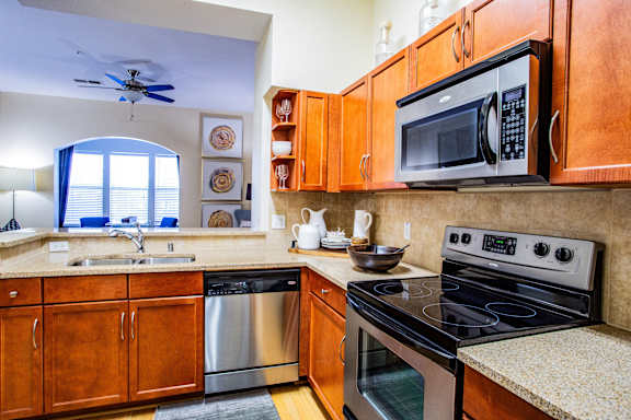 Full Kitchen with Cherry or Maple Cabinetry at Apartments on Union Hills AZ