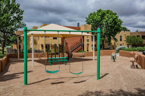 Playground with Swings at Family Friendly Santa Fe Rental