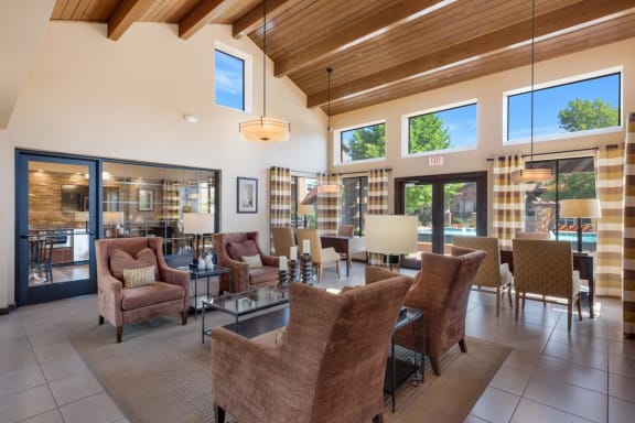 Resident Clubhouse Lounge at Albuquerque Apartment near Desert Greens Golf Course