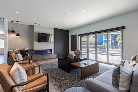 a living room with a couch and a coffee table