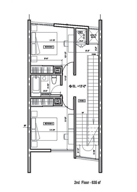 3 Bed 2.5 bath Floor Plan at Lido Apartments - 4025 Grandview, Culver City