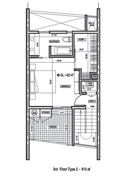 3 Bedroom 2.5 Bathroom Floor Plan at Lido Apartments - 4025 Grandview, California, 90066
