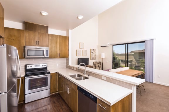 Kitchen With Ample Storage at Park Square at Seven Oaks, Bakersfield