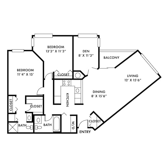 A black and white image of a floor plan for a home.