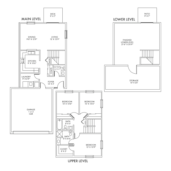 A floor plan of a house with labeled rooms and dimensions.