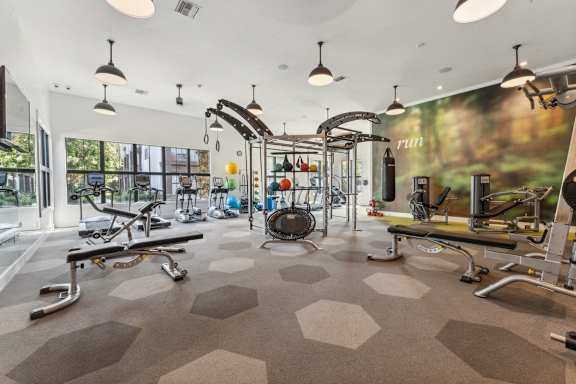 Gym at Beckett Farms Apartments, PRG Real Estate Management, Fort Mill, SC