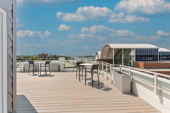 a view of the roof deck at The Constellation Apartments, PRG Real Estate, Hampton, Virginia