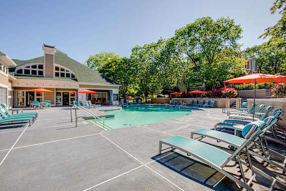 the swimming pool at our apartments at Beacon Ridge Apartments, PRG Real Estate Management, Greenville, SC 29615