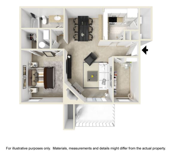 1 BED 1 BATH a at Chinoe Creek Apartments, Lexington, Kentucky