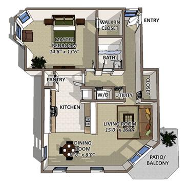 South Hampton floor plan South Hampton floor plan at The Villages of Banyan Grove Apartments in Boynton Beach