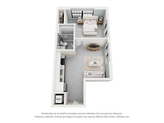 1 bed 1 bath A at The Carousel Apartments, Richmond, VA