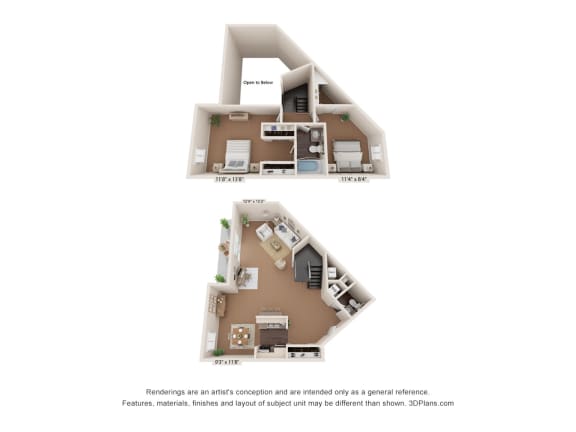 Nassau floor plan at The Villages Apartment of Banyan Grove Apartments for rent in Boynton Beach FL