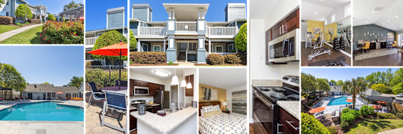 A collage of various luxury homes.