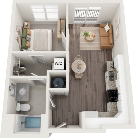Vinton  1 Bed 1 Bath Floor Plan at South 16 At The Bridges, Roanoke, VA 24016