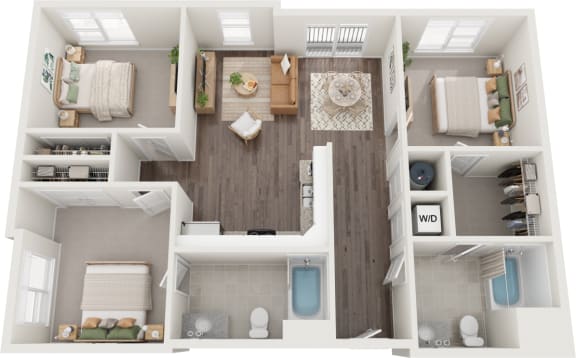 Riverdale 3 Bed 2 Bath Floor Plan at South 16 At The Bridges, VA, 24016