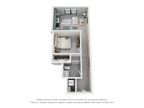 Floor Plan  1 bed 1 bath at The Carousel Apartments, Richmond, VA, 23220