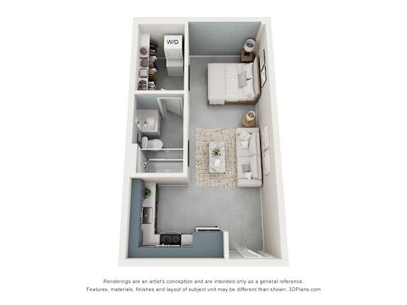 Floor Plan  Studio 1 bath at The Carousel Apartments, Virginia