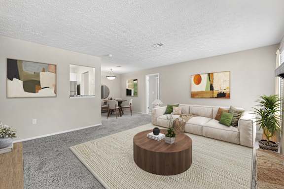 Living room and dining area at Edgemont