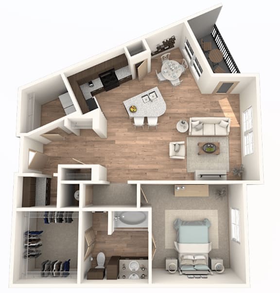 1 Bedroom | 1 Bathroom with attached patio at District at Medical Center, San Antonio, 78229
