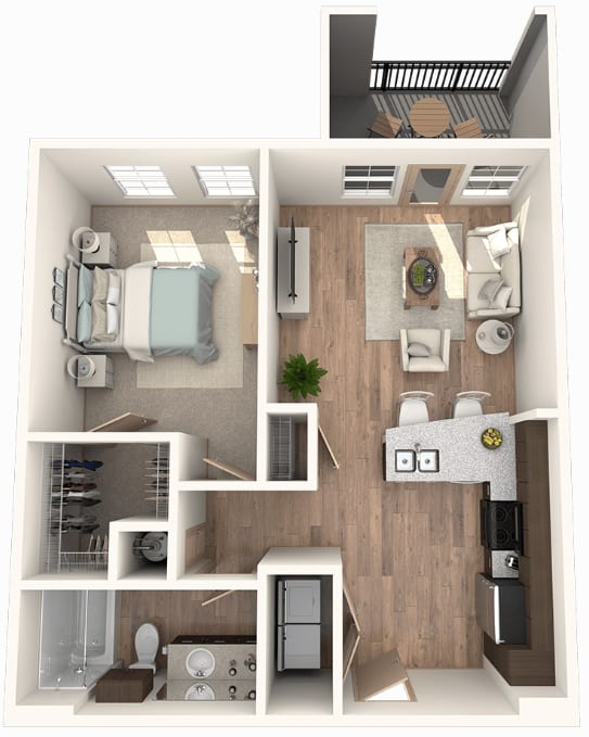 1 Bedroom | 1 Bathroom with attached patio at District at Medical Center, San Antonio, 78229
