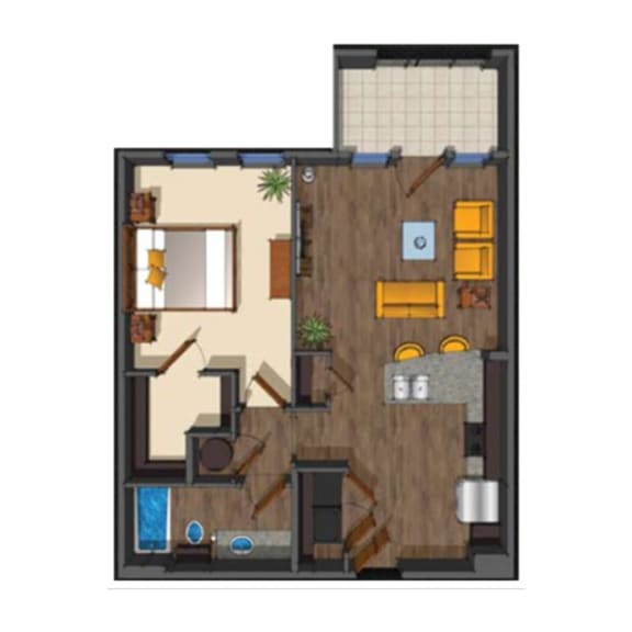 Floor Plan  1x1 Bedroom