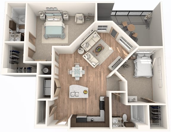 2 Bedroom | 2 Bathroom with attached patio at District at Medical Center, San Antonio, 78229