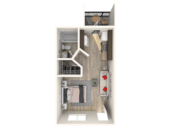 Floor Plan  Studio Floorplan at Oakridge Apartments, Arizona