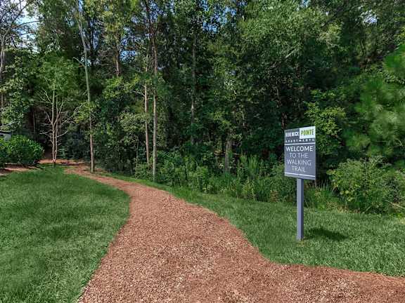 Path on "The Walking Trail" outdoor fitness trail at Berewick Pointe Apartments.