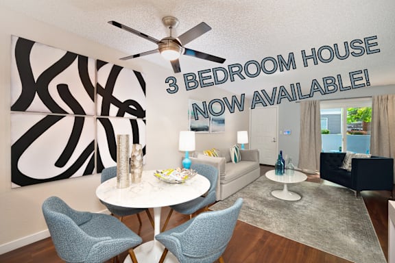 A 3 bedroom house is now available for rent.