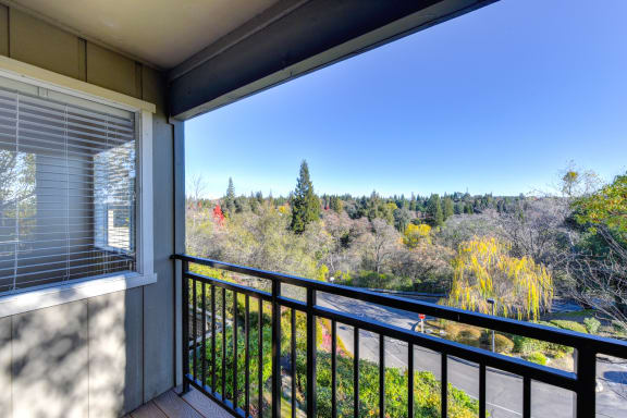 Beautiful views of the rolling hills from an apartment balcony at Folsom Ranch, Folsom, 95630