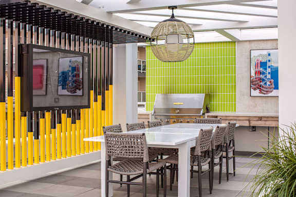Grill And Dining Tables at The Summit at Lake Union, Washington, 98109