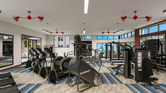 24-Hour Multi-Level Cardio And Weightlifting Center at Sierra Gateway Apartments, Rocklin, 95677