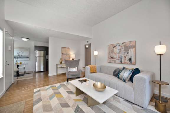 a living room with a couch and a coffee table at Fountains of Fair Oaks, Fair Oaks, CA, 95628