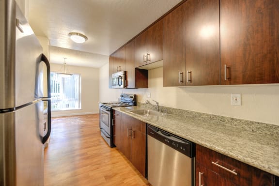 Kitchen with Granite Counters at The Retreat at Walnut Creek, California