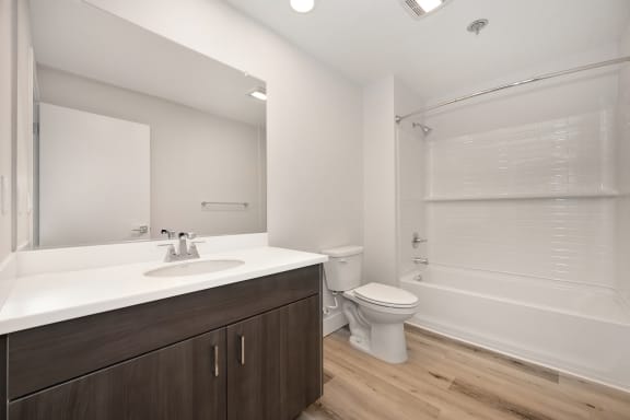Bathroom With Bathtub at Track 281 Apartments, Sacramento