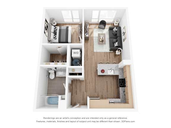 Floor Plan  1 bed 1 bath at SPARK Apartments, Utah