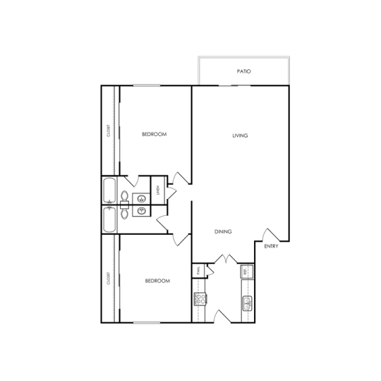 A floor plan of a house with labeled rooms.